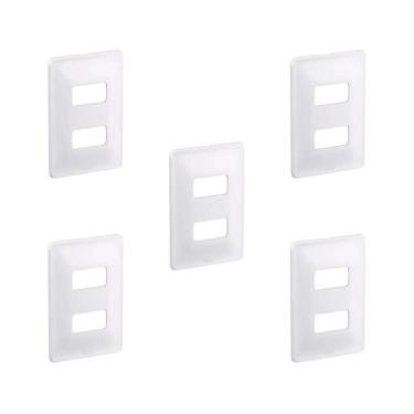 Imagem de Kit 5 Placa 4X2 P/ 2 Mód Branco C Suporte Zeffia Pial 680182 - Pial Le