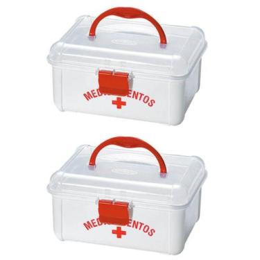 Imagem de Kit 2 Maletas P/ Medicamentos Primeiros Socorros 19x16x10CM - Nitron