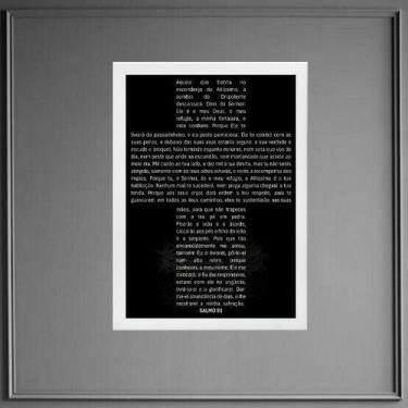 Imagem de Quadro Salmo 91 - Cruz 24X18Cm - Com Vidro - Quadros On-Line