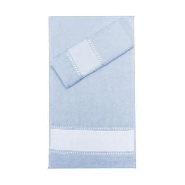 Imagem de Lavabo Aveludado com Barra P/ Sublimação 30X50cm BRUTEXTIL, Azul aço