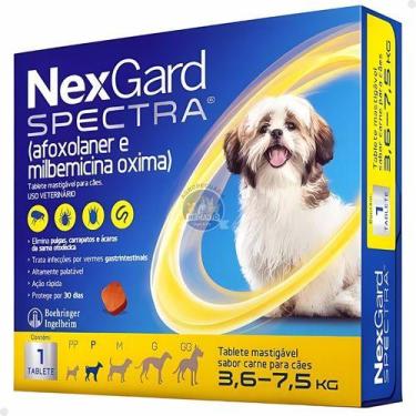 Imagem de Nexgard Spectra Antipulgas E Vermífugo Cães 3,6kg A 7,5kg