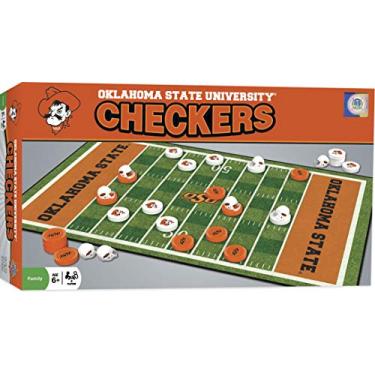 Imagem de MasterPieces NCAA Oklahoma State Cowboys, jogo de tabuleiro de damas, para maiores de 6 anos