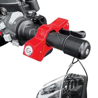 Imagem de Conjunto de trava de motocicleta 2 em 1, trava de guidão e trava de capacete, antifurto, trava de guidão universal para todas as motocicletas, scooter, ciclomotor, quadriciclo, bicicleta suja,