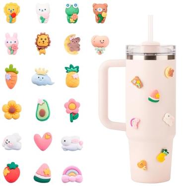 Imagem de Bluwing 20 adesivos 3D para copos Stanley, garrafas de água e copos, adesivos para crianças e adultos, adesivos impermeáveis para Hydroflask, YETI (estilo 5