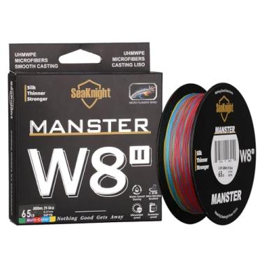 Imagem de SeaKnight MANSTER W8 II Linha de pesca trançada de 8 fios - Super forte, resistente à abrasão, linha trançada sem estiramento - 6,8 kg a 45,4 kg Teste para trança de linha de pesca em água salgada e