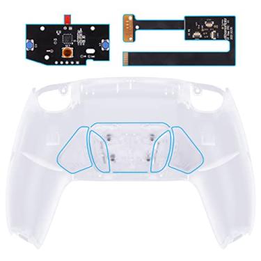 Imagem de eXtremeRate Kit de recapitulação RISE4 programável transparente para controle PS5 BDM 010 e BDM 020, placa de atualização e capa traseira redesenhada e 4 botões traseiros para controle PS5 - controle