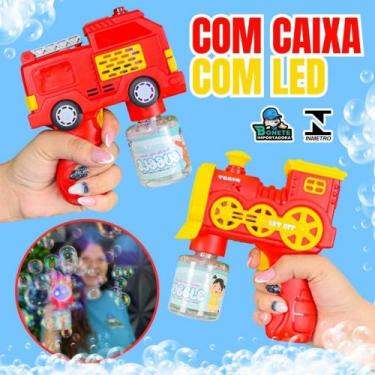 Imagem de Brinquedo Lança Bolhas com Luzes - Trem e Caminhão Divertidos para Cri