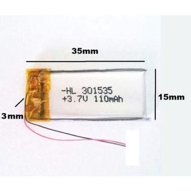 Imagem de Bateria 110  Mah  3,7v  3mm X 15mm X 35mm  Nova - - KMIG