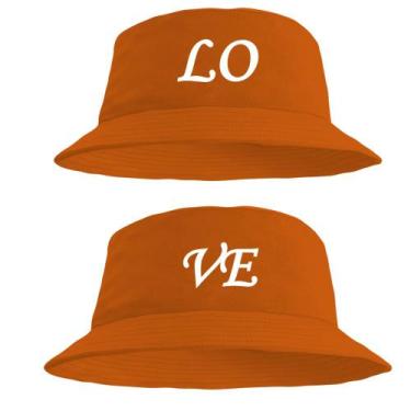 Imagem de Kit Casal Chapéu Bucket Hat Estampado Love - MP Moda Masculina, Único,