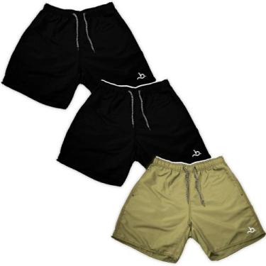 Imagem de Kit 3 Bermuda Shorts Masculino Esporte Liso Básico Curto - Bueno Store