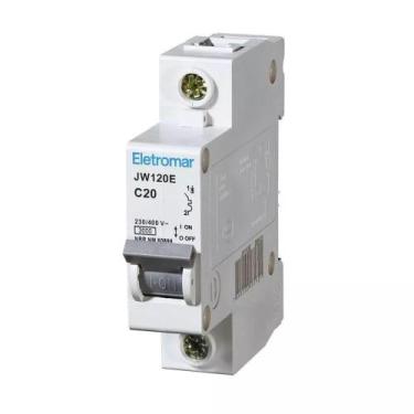 Imagem de Disjuntor Din Monopolar Eletromar 220-400V 20A Curva C 12 unidades