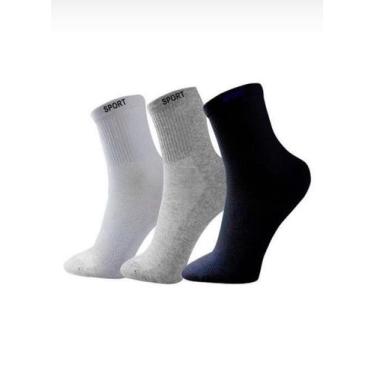 Imagem de Kit 12 Pares de Meia Adulto Cano Longo Masculina Atoalhada Cores Sorti