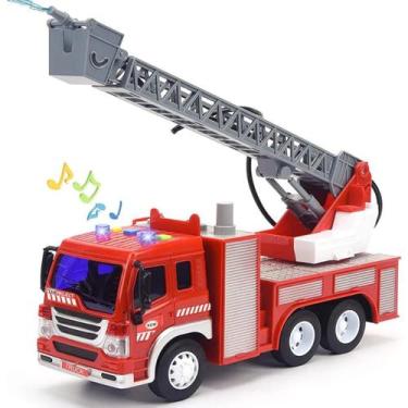 Imagem de Brinquedo Caminhão de Bombeiros com Luzes e Sons Movido a Fricção com 