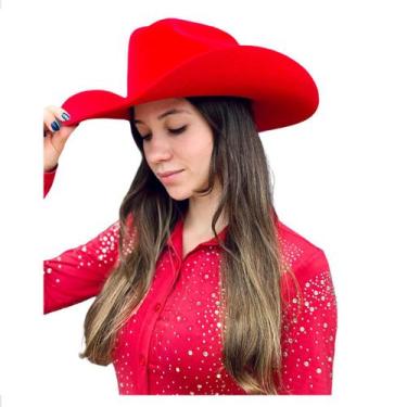 Imagem de Chapéu Country Americano Cowgirl Rodeio Barretos Vermelho - Chapéus Mu