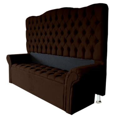 Imagem de Jogo Cabeceira + Sapateira Agnes Para Cama Casal Queen 158 cm - Suede 
