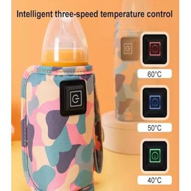 Imagem de Aquecedor 3 Niveis Mamadeira Veiculo/carro Usb Portátil (Rosa)