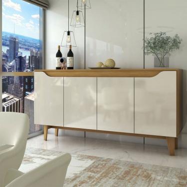Imagem de Aparador Buffet Royal 4 Portas Natural/Off White - Panorama Móveis