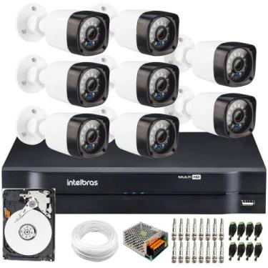 Imagem de Kit 8 Câmeras de Segurança Full HD 20 Metros Infravermelho + DVR Intel