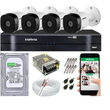 Imagem de Kit Cftv 4 Câmeras De Segurança Intelbras Multi Hd 720p E Dvr Mhdx Ful