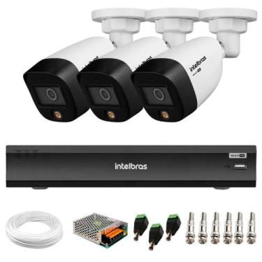 Imagem de Kit 3 Câmeras Segurança VHD 1220 B Full Color Full HD 1080p + Gravador