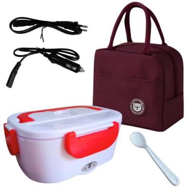 Imagem de Kit marmita eletrica bivolt 110v 220v carro caminhao uber bolsa isoter