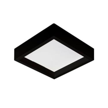 Imagem de Plafon Led Kais Quadrado Recuado 24w Nordecor, Preto, 4000K