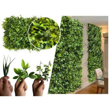 Imagem de 1 Placa de Folhagem Artificial Permanente Decoração de Parede Painel D