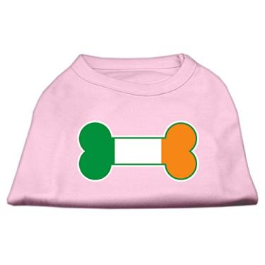 Imagem de Mirage Pet Products Camiseta estampada com bandeira de osso da Irlanda de 40 cm para animais de estimação, GG, rosa claro