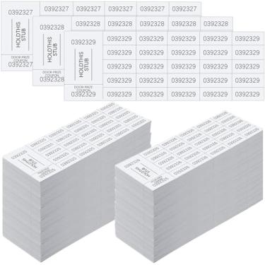 Imagem de Kosiz 2000 folhas de sorteio, 25 licitações, bilhetes de leilão chinês, bandeja complicada, cesta, sorteio, para volta às aulas, recompensas de aula, eventos de prêmios de porta de carnaval (branco)