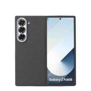 Imagem de Waillynice Capa de fibra de carbono real para Samsung Galaxy Z Fold6, capa de fibra de aramida design fino para Z Fold6 capa de telefone anti-queda (600D (anel) grande, Galaxy Z Fold6)