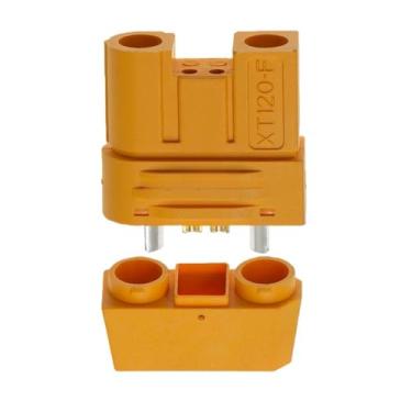 Imagem de 1 Peça, XT120-F, Plugue De Aeromodelismo, Pinos De Sinal Duplo, Plugue Banhado A Prata/ouro, 60a, Ip40, Xt120 (2 + 2) Cabeça Feminina Amarela, Ul94v0