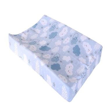 Imagem de Trocador Anatômico Impermeável Troca Fralda Bebê Menino Menina para Cômoda e Berço (Nuvem Azul)