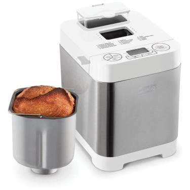 Imagem de Panificadora Automática Programável em Aço Inoxidável com Dispensador de Ingredientes e Capacidade de 680g, 110V, DASH, Branca