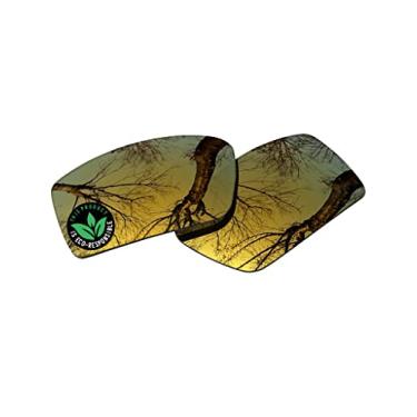 Imagem de Raydi Lentes de reposição de policarbonato para óculos de sol retangulares Oakley Gascan OO9014 - espelhado dourado 24K - Polarizadas