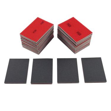 Imagem de 24 peças de esponja de lixa de 320 grãos, bloco de lixamento molhado e seco 10 x 7,6 cm, papel de areia reutilizável para paredes de drywall de madeira de metal, pintura automotiva de pedra, plástico