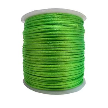 Imagem de Rolo Cordão Fio De Cetim Seda Rabo De Rato 1mm 50m - ArtePunto, Verde 