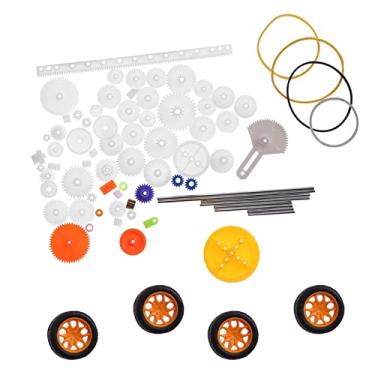 Imagem de Conjunto de Engrenagens de Plástico Akozon 78 Peças, Acessórios de Kits de Rack de Polia, Conjunto de Engrenagens de para Projetos de Correia de Eixo DIY
