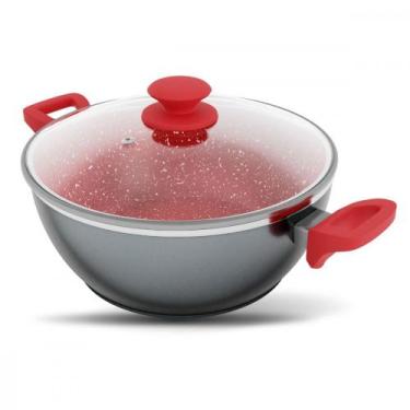 Imagem de Panela Philco PPH280ACR Redstone Com Tampa De Vidro 6,1l, Cinza/Vermel