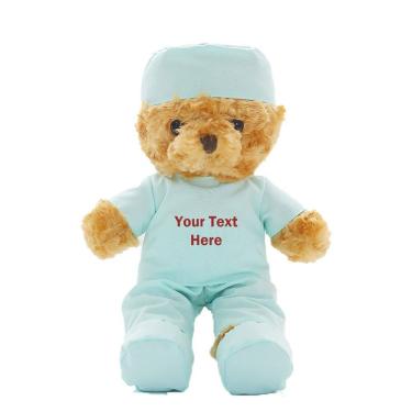 Imagem de Ursinho de pelúcia de pelúcia Doctor Nurse personalizado 28 cm