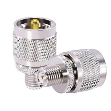 Imagem de CNARIO 2 peças PL-259 para mini UHF fêmea UHF macho PL259 para mini UHF fêmea RF adaptador coaxial UHF para conector Mini-UHF