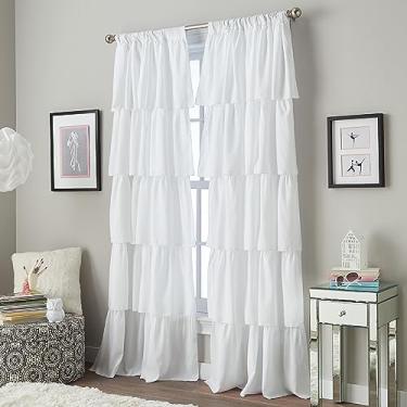 Imagem de Curtainworks Painel de cortina com babados, 213 cm, branco, 1Q82460GWT