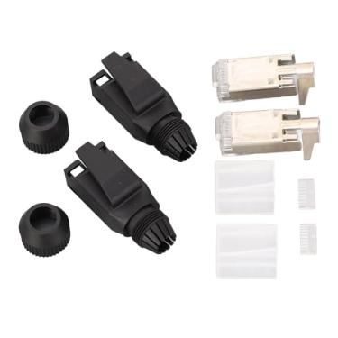 Imagem de Tipo de Montagem RJ45 Conector CAT5E, 10 Definir Conjunto do Kit de Conector Tipo RJ45 Conector, 8 Núcleo CAT5E CAT6 Modular Industrial Ethernet, Cabos CAT 5E