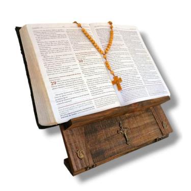 Imagem de Suporte Porta Bíblia de Madeira com Ajuste - Art & Lar Artesanatos