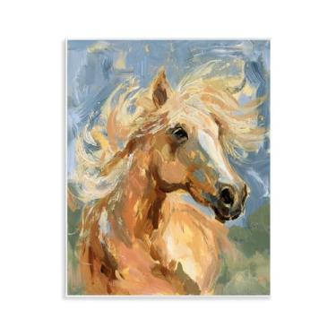 Imagem de Stupell Industries Cavalo com crina despenteada design de arte de parede por Victoria Barnes, 28 x 35 cm