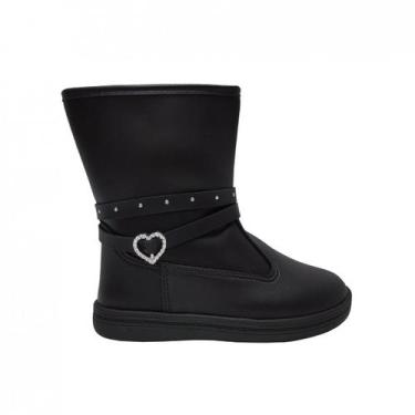 Imagem de Bota Estilosa Infantil Menina Molekinha 2127219, Preto, 20