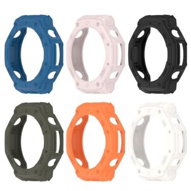 Imagem de HXFRTYU Pacote com 6 capas compatíveis com Amazfit T-Rex 3, proteção militar TPU resistente a arranhões para Amazfit T-Rex 3 Smartwatch acessórios preta