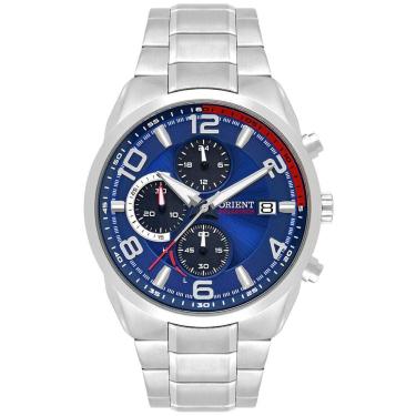 Imagem de Relógio Masculino Solar Tech Orient Prata MBSSC256 D2SX Prata  masculino