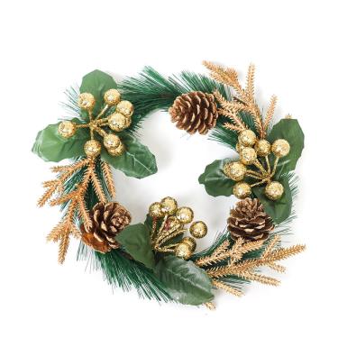 Imagem de Guirlanda de Natal Galhos/Pinhas 20cm Dourado - Festive