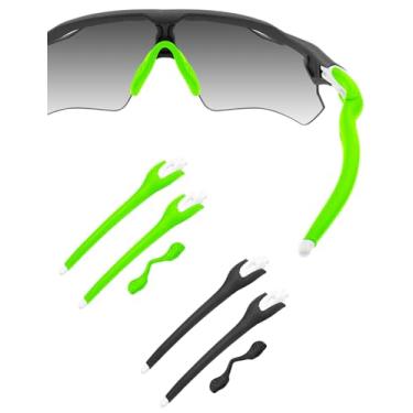 Imagem de HILEEN Braços brancos de substituição para óculos de sol Oakley Radar EV Path Pitch Advancer - preto + verde
