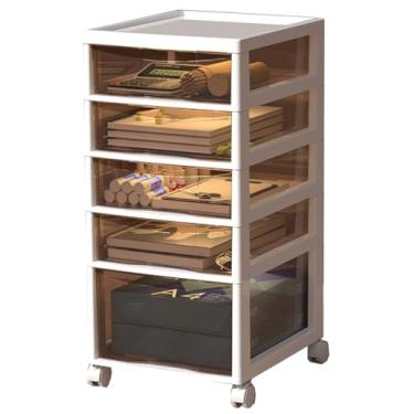 Imagem de Arquivo móvel branco, armário de arquivo rolante com rodas, documentos classificados tamanho carta armário de arquivo vertical, casa, escritório, sala de estar, armário de armazenamento de escritório